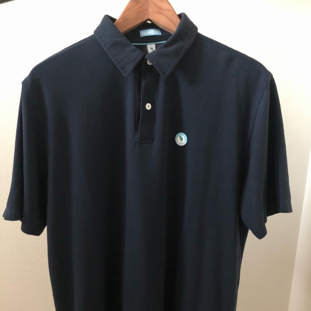 Player 2 Mens Short Sleeve Golf Polo Navy Blue Size Large Perfect condition - Picture 1 of 7